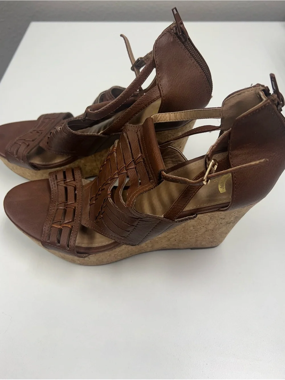 Report Women’s Cinnamon Brown Wedges Platform Y2K Sandal Size 9.5